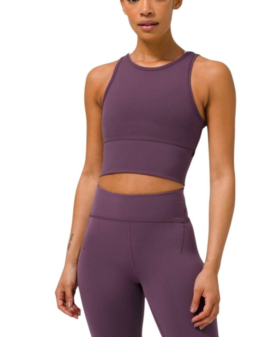 Lululemon Power Pivot Everlux Tank Top Womens 4 Grape Thistle Reversible Cropped